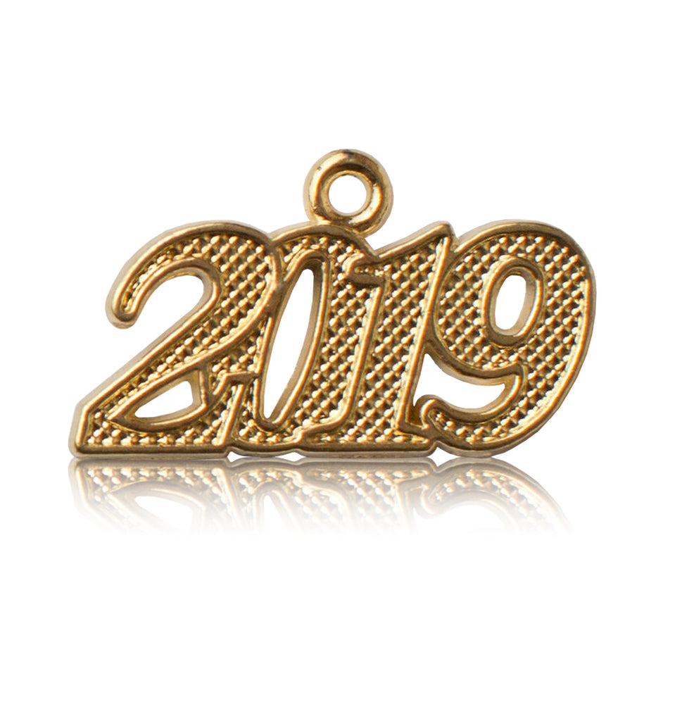 2024 Gold Rhinestone Bling Drop Date Year Charm for Graduation